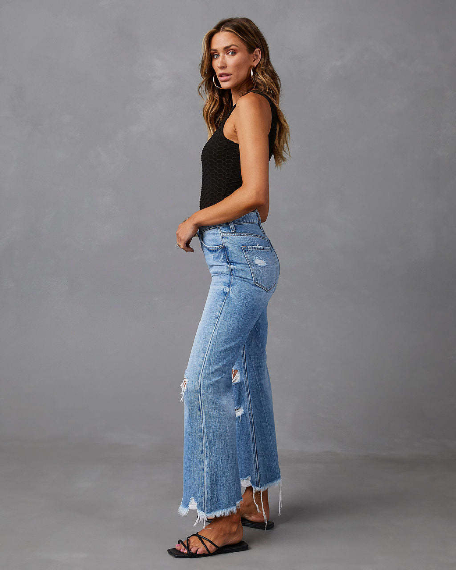 Distressed Flared Jeans