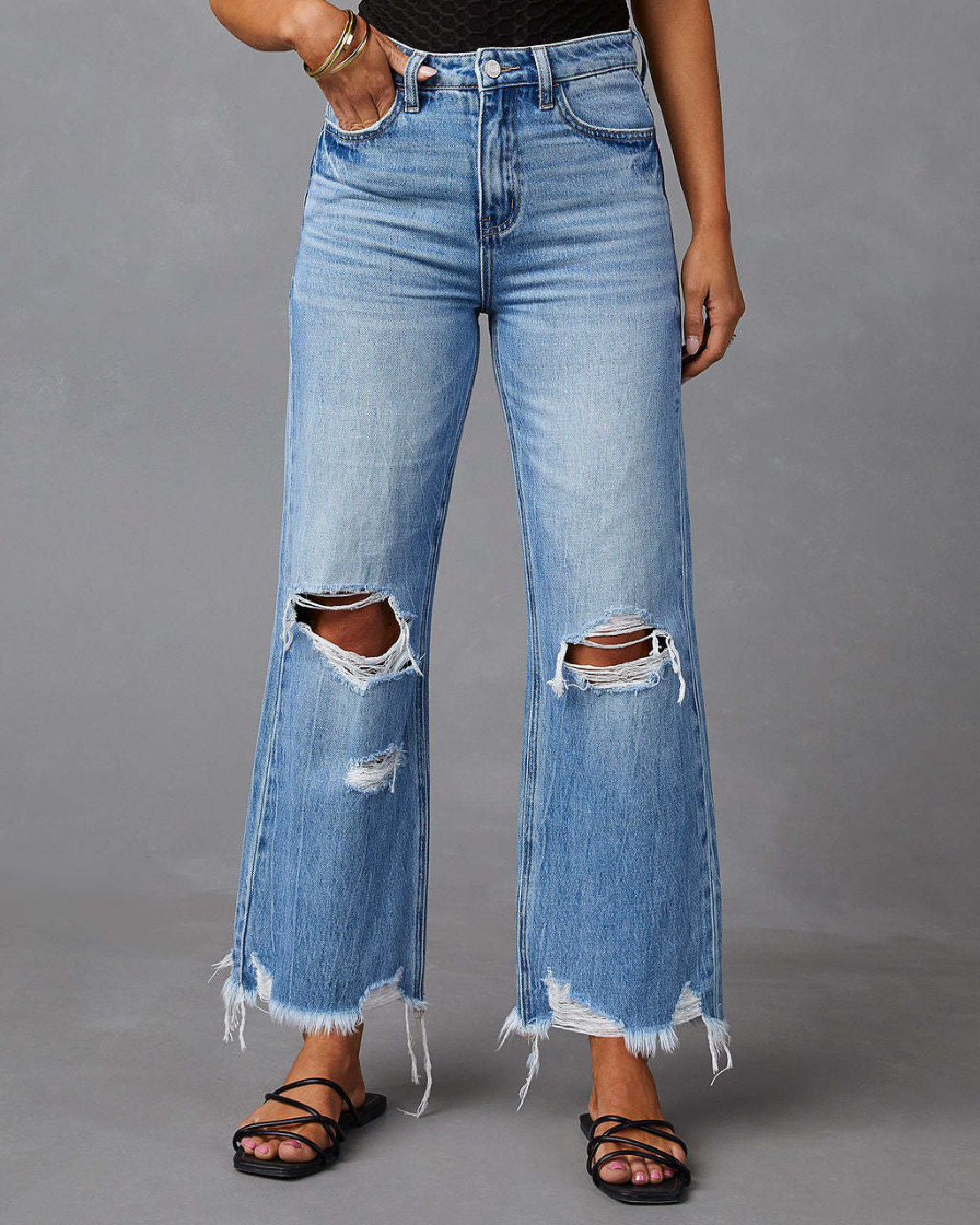 Distressed Flared Jeans