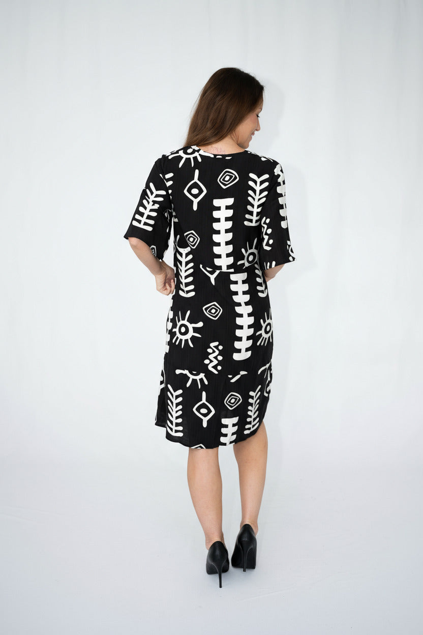 Nirvi Mono Abstract Dress