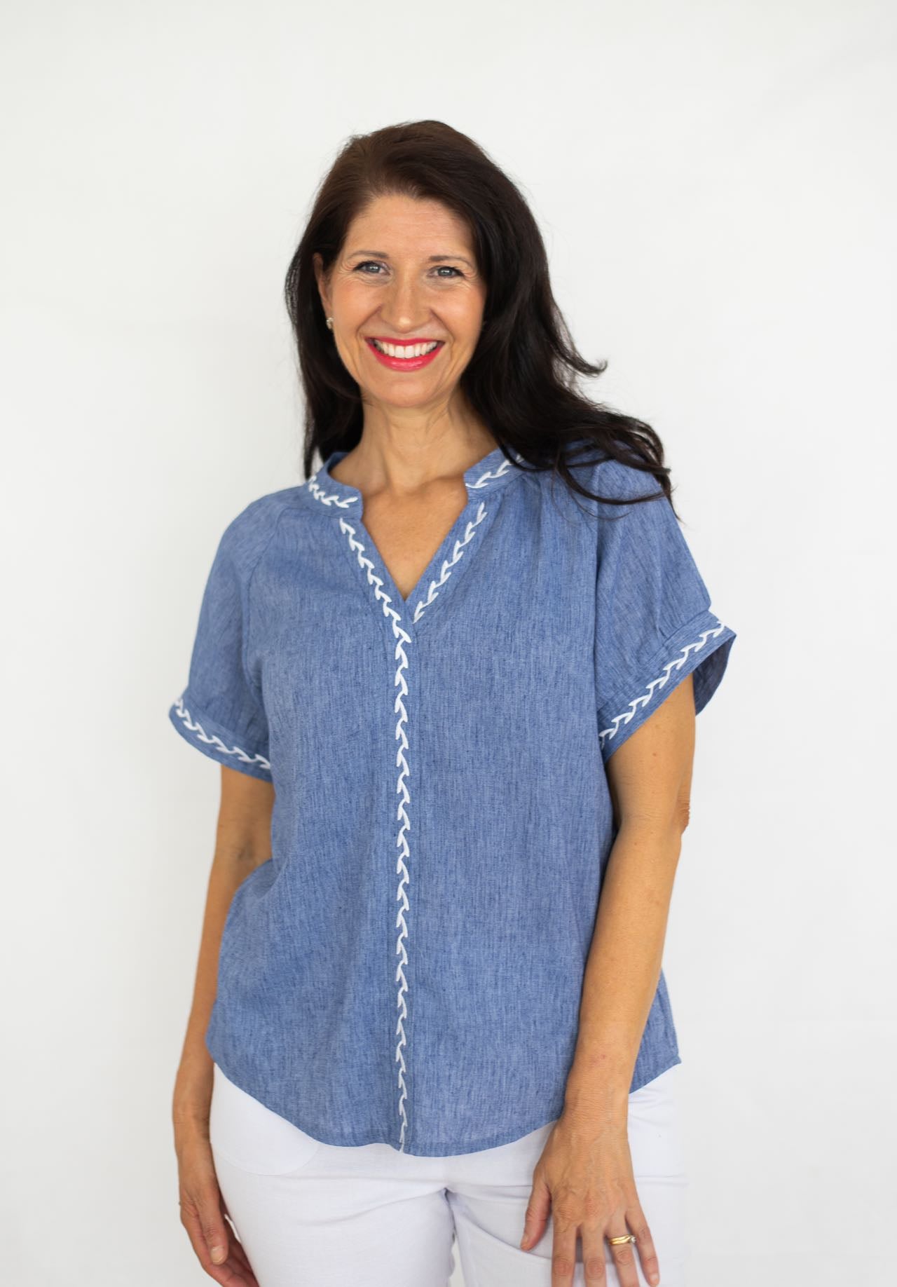 Mira Linen Short sleeve top