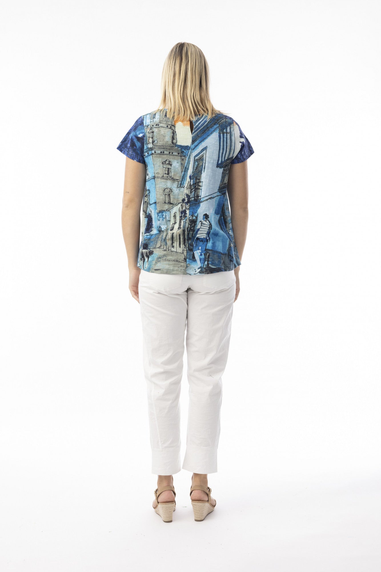 T-shirt contemporary V Tower Blue