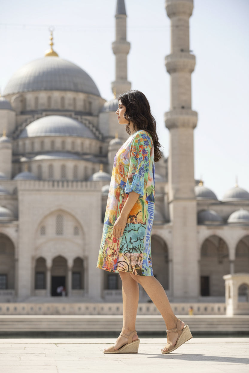 Oriental Digital Tie Dress