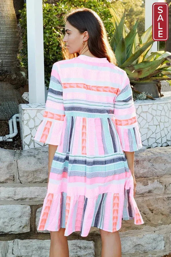 IB Mediterranean  dress Pink/blue