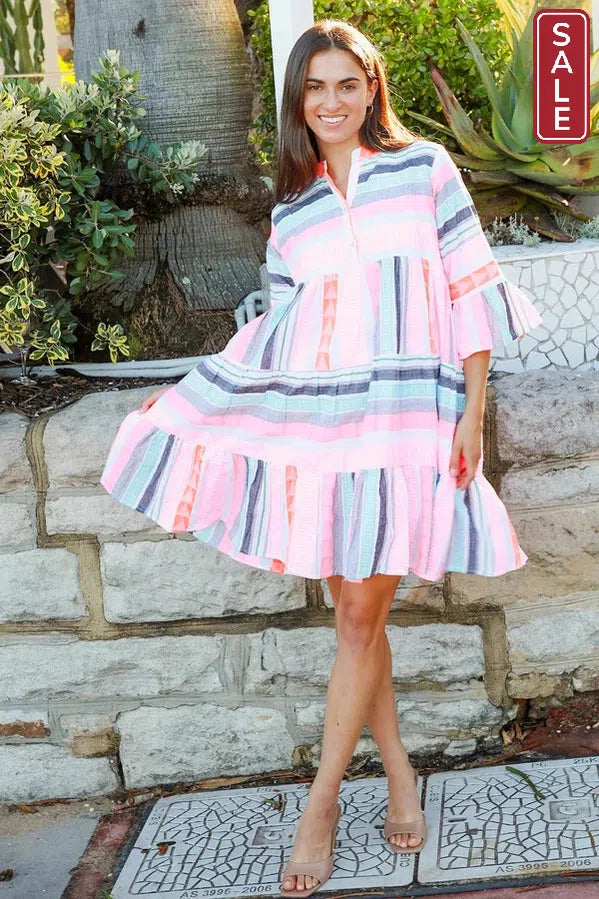 IB Mediterranean  dress Pink/blue