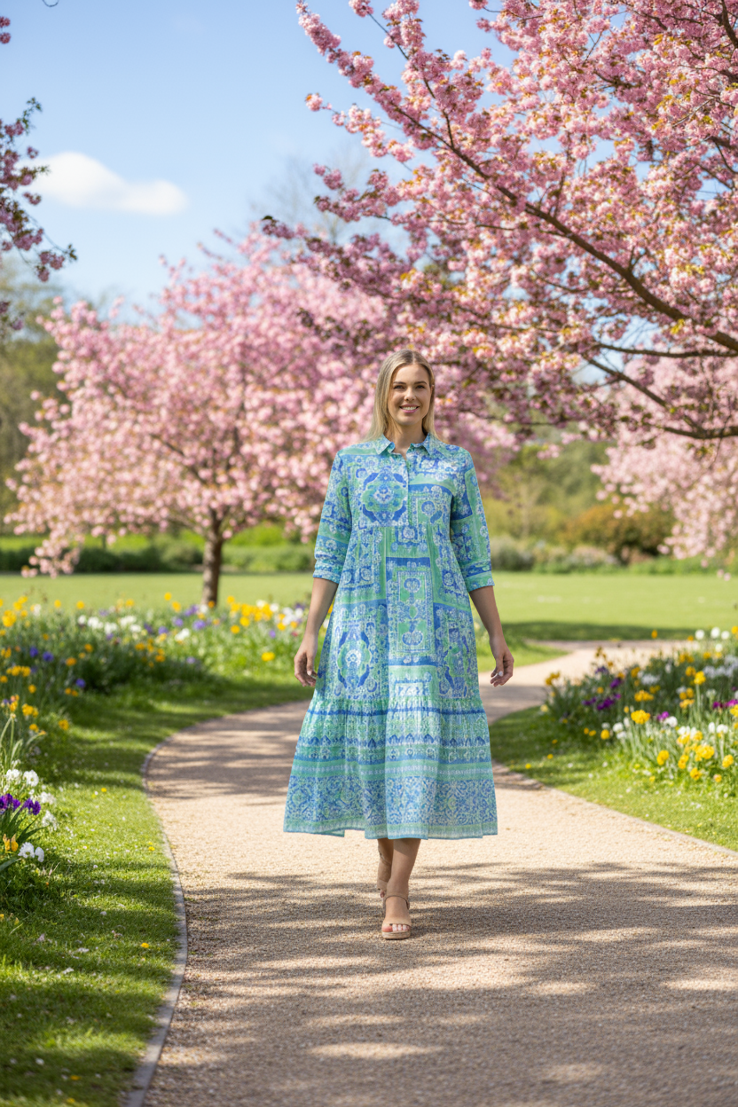 Montevideo Aqua Dress Collar Layers