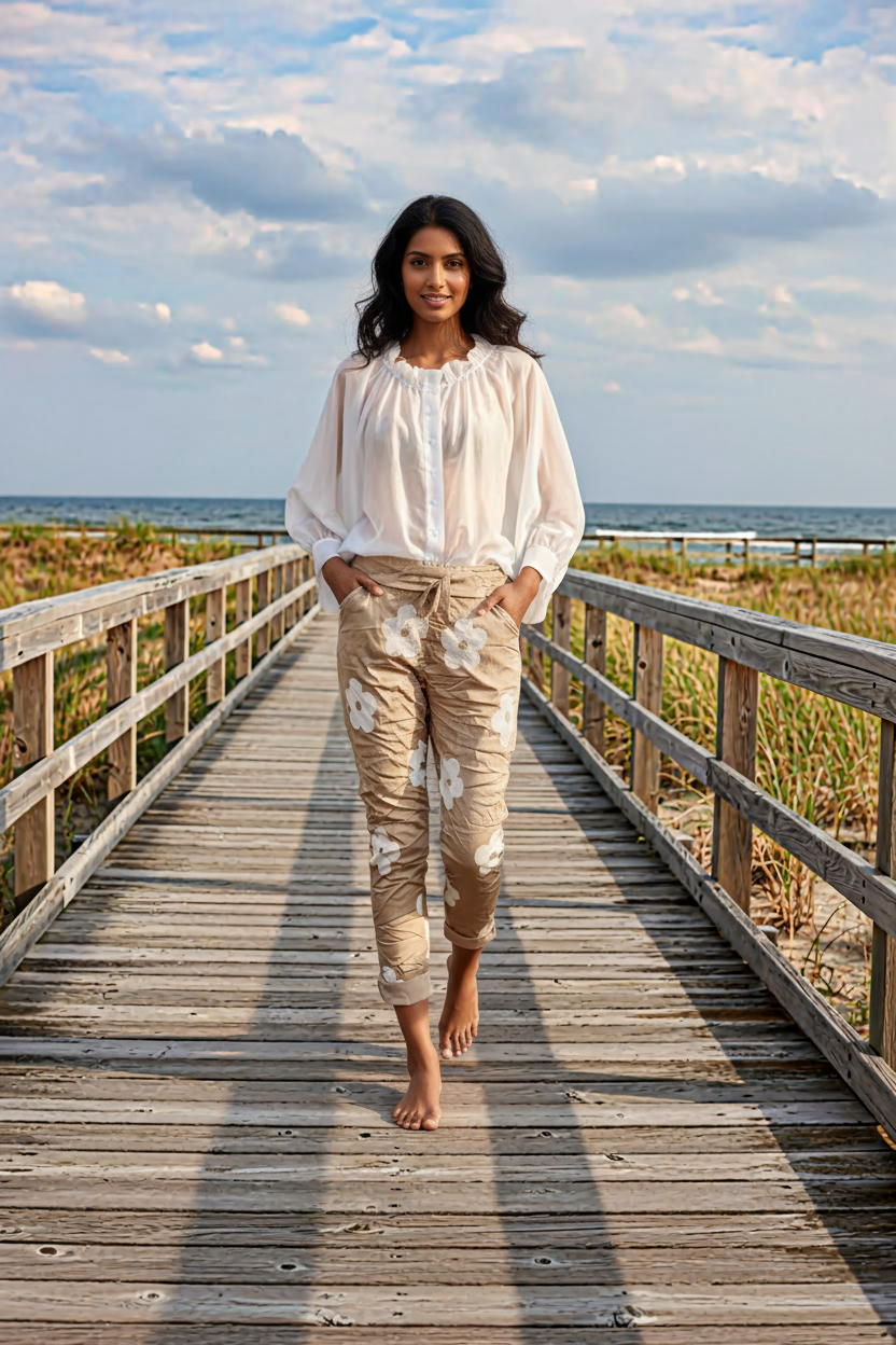 WL Crinkled Daisy Pants