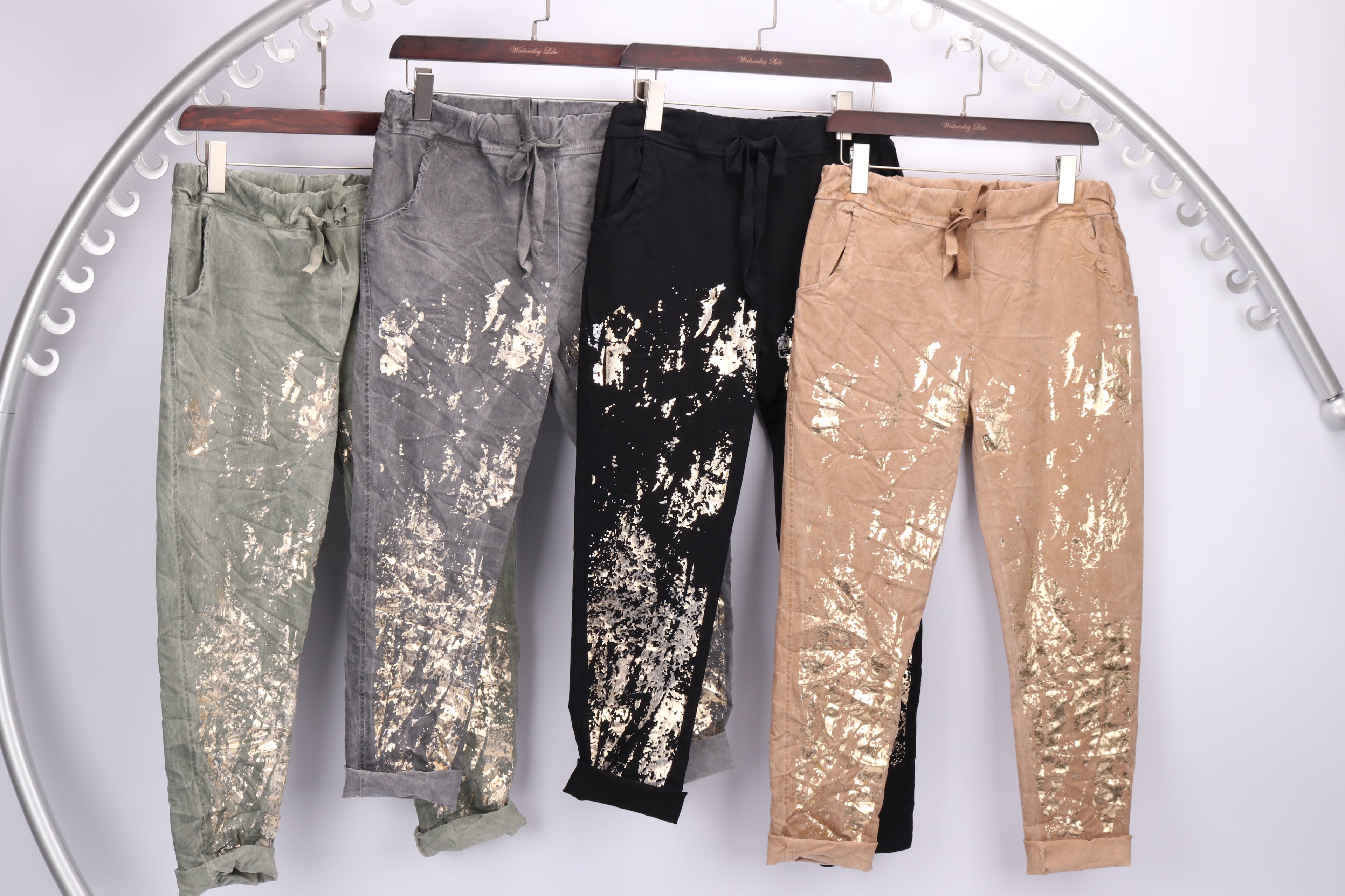Champagne Splattered Pants