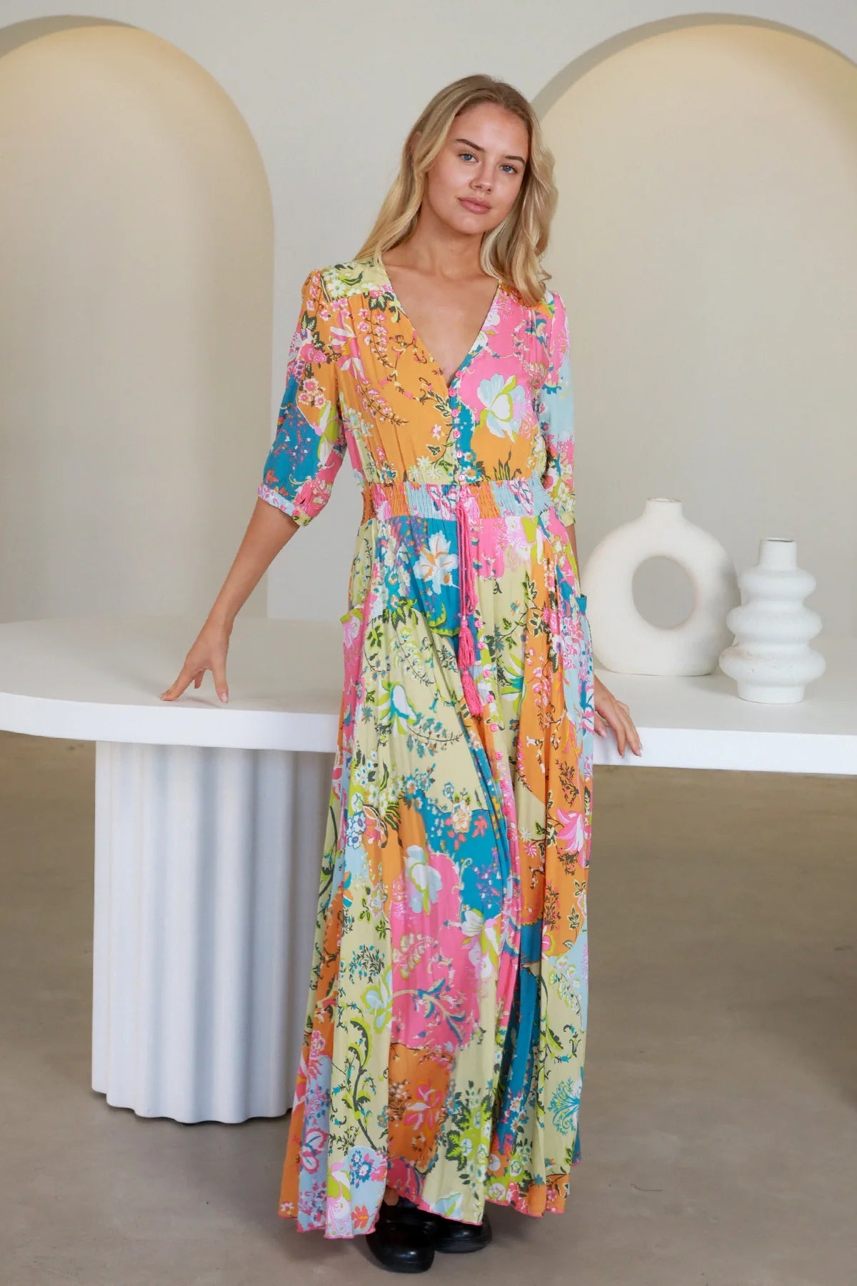 iris maxi boho dress Gown Dress, Boho Maxi Dress, Loose Dress, Dwarf Purple Iris blue / S