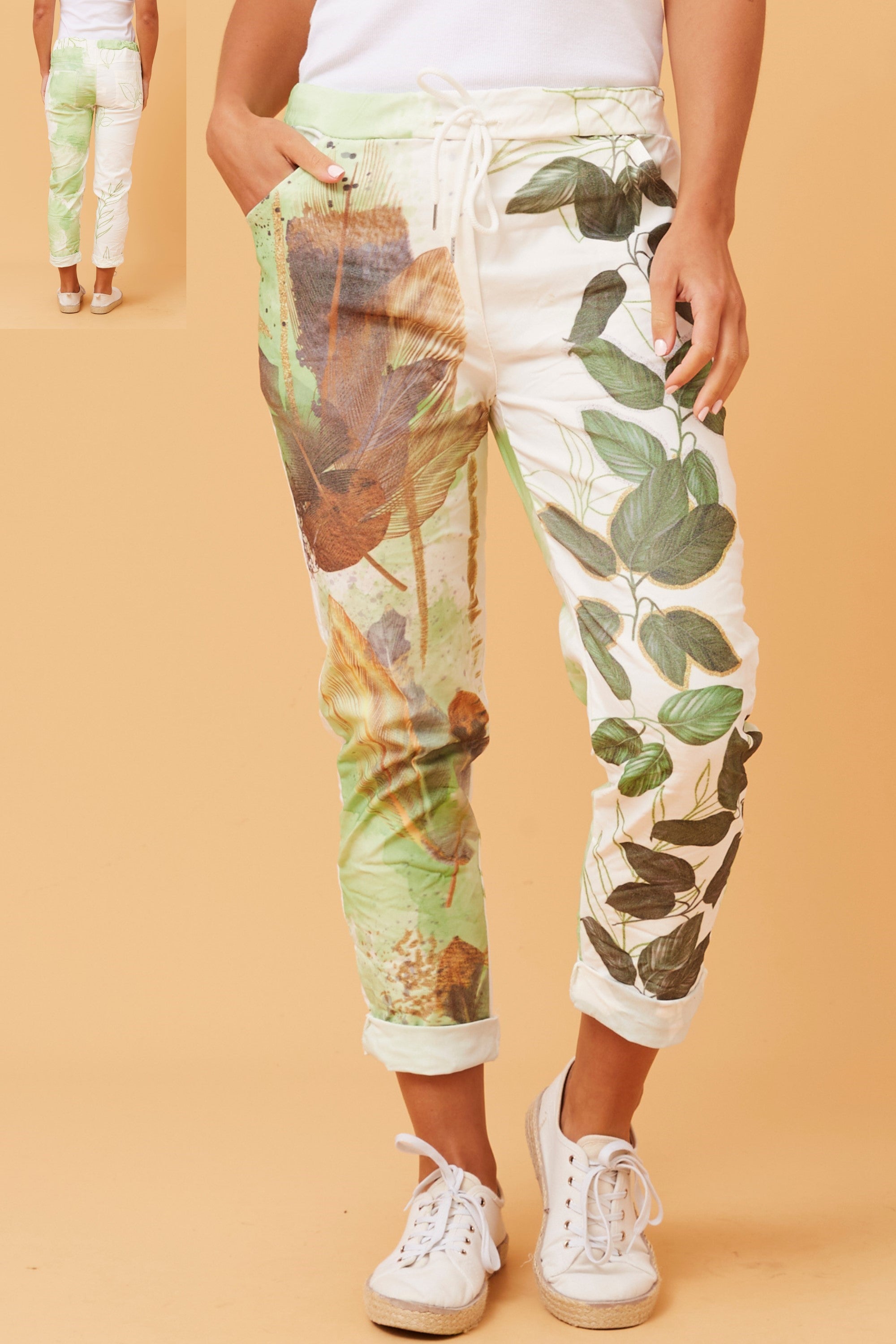 Rosie Leaf Cropped Pant