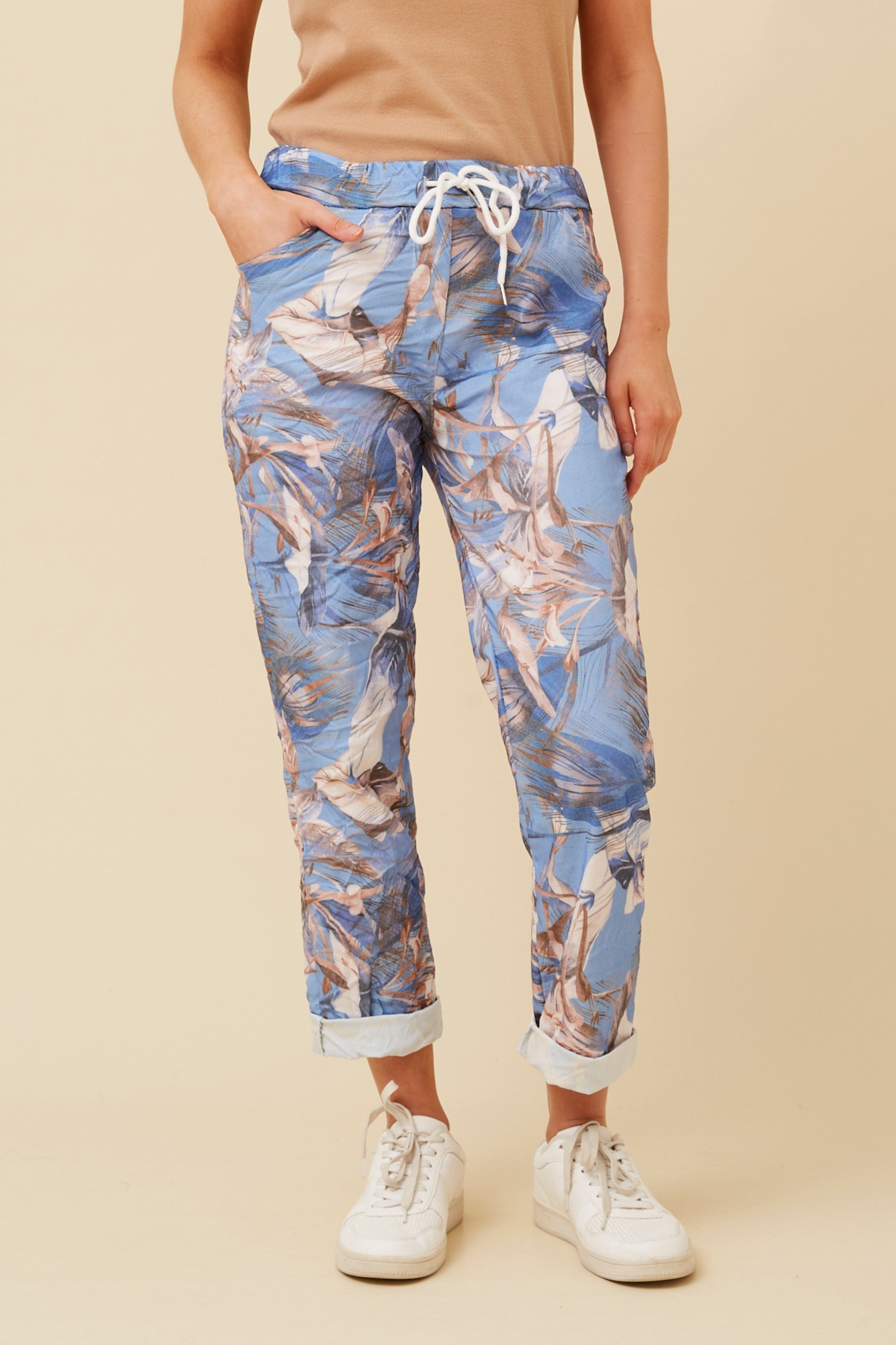 Leaf Print Pants