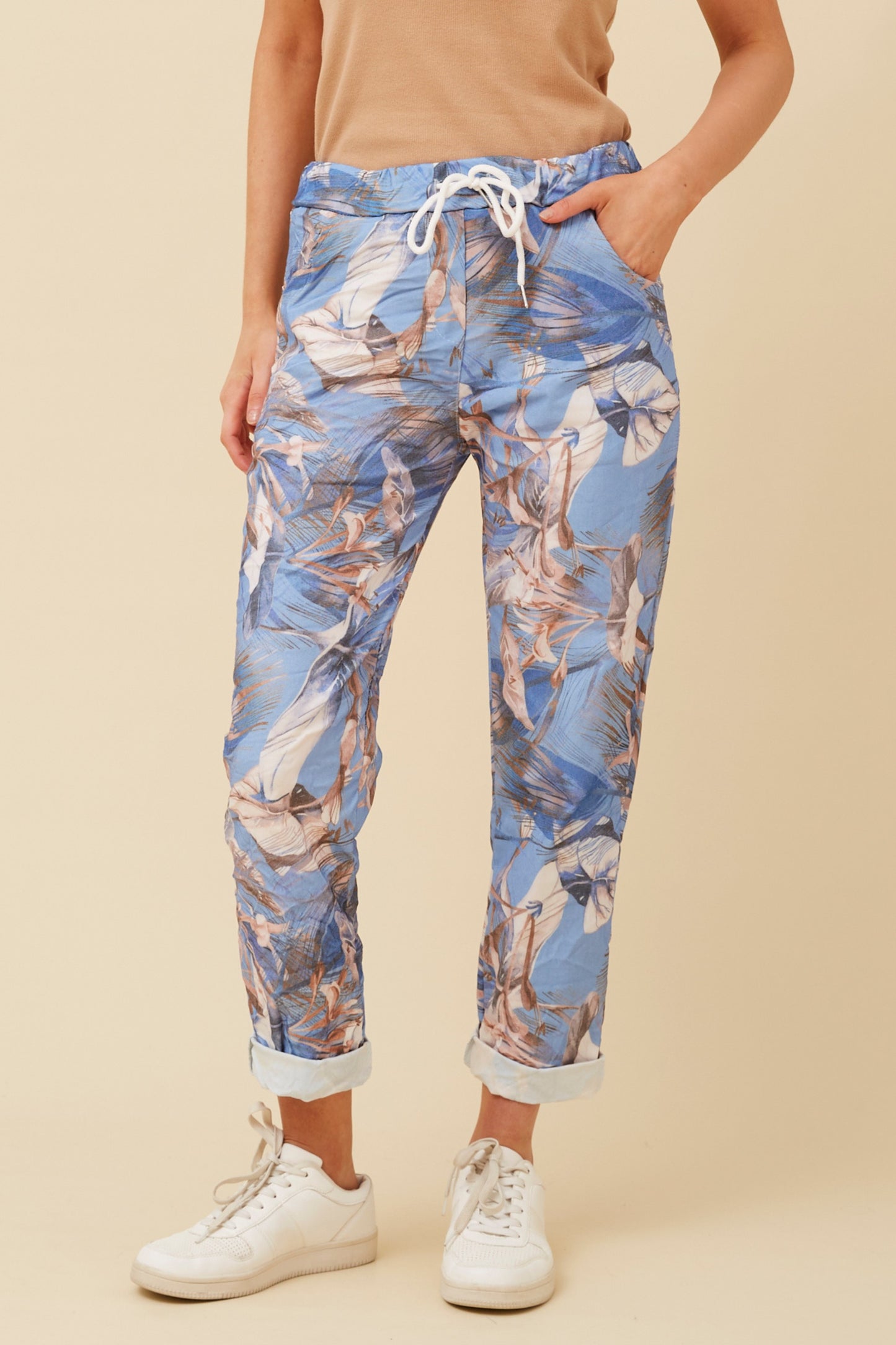 Leaf Print Pants