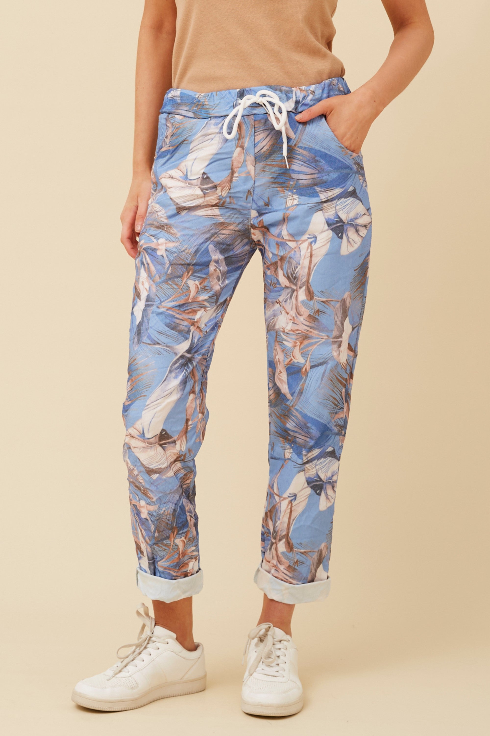 Leaf Print Pants