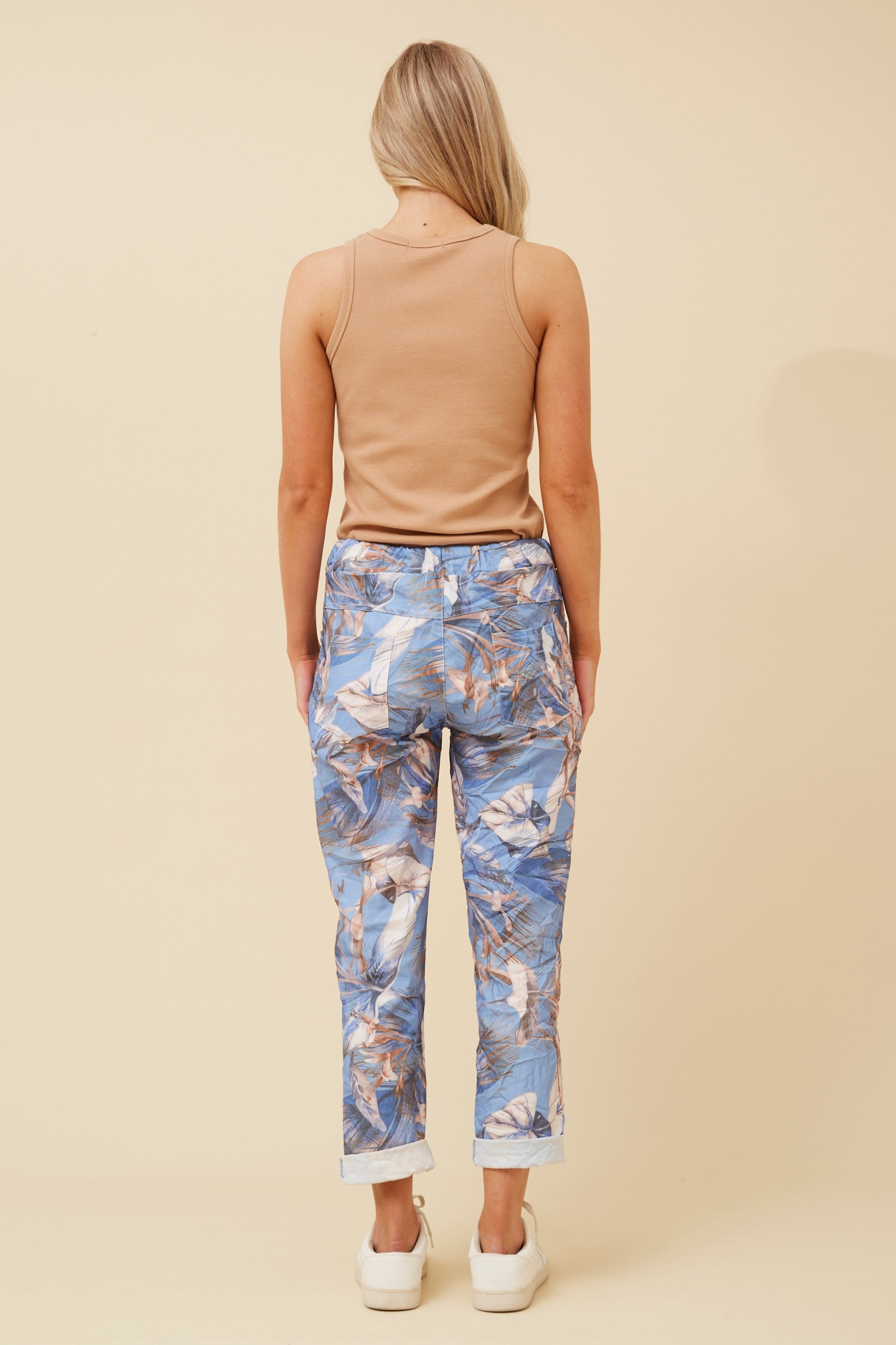 Leaf Print Pants
