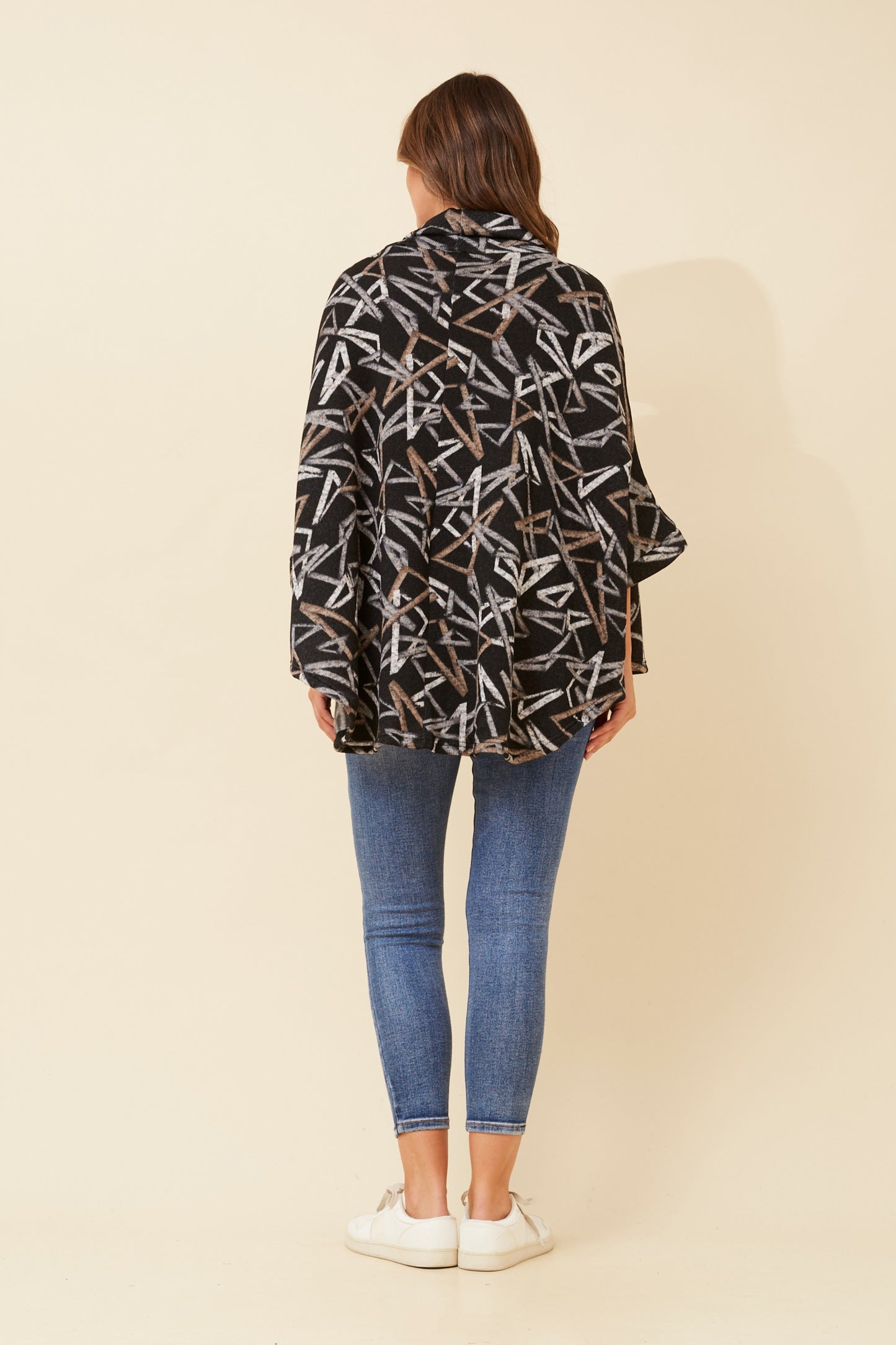 High Neck Throw-over Top
