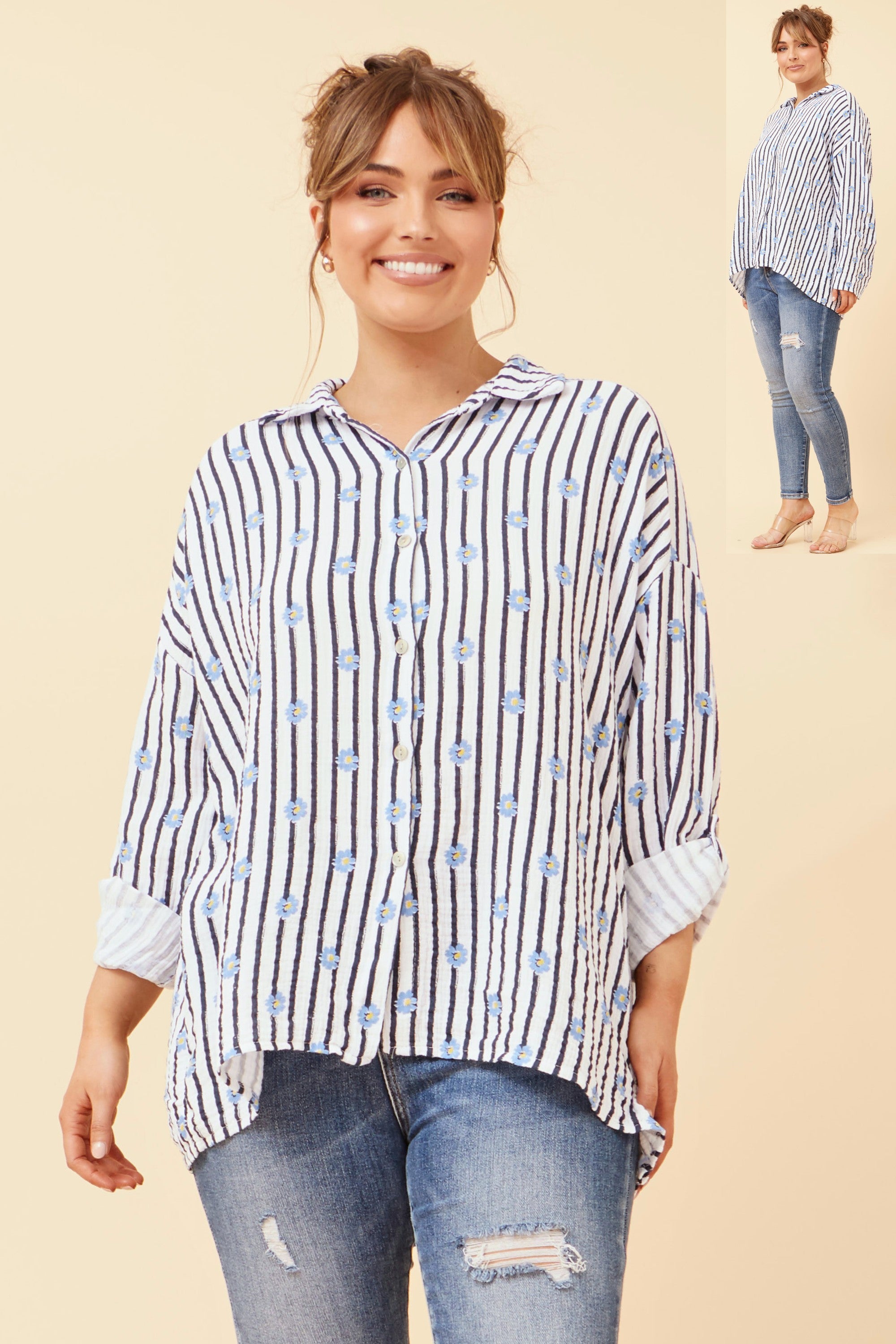 Stripe Daisy Shirt