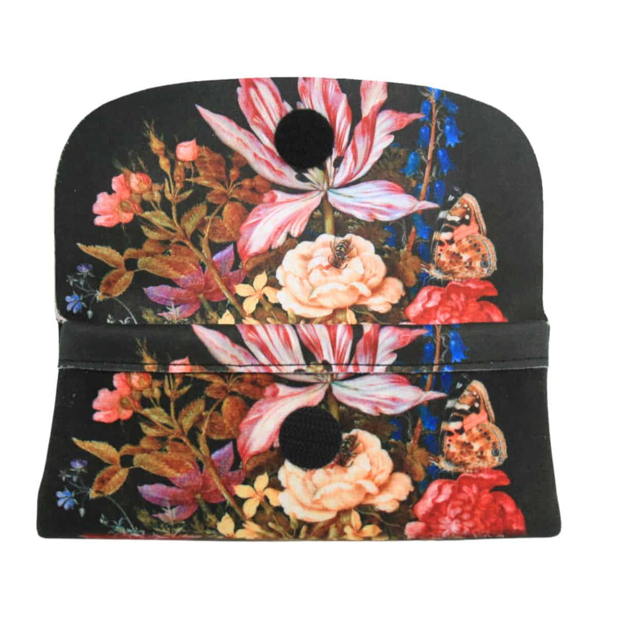 Velour glasses case -still life with floweres