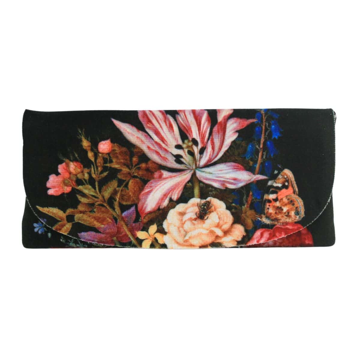 Velour glasses case -still life with floweres