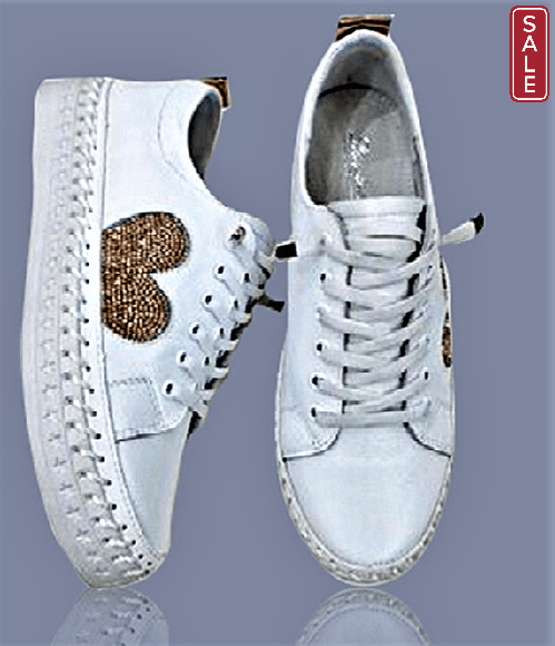 Lav-ish Sneakers Heart Sneakers- gold