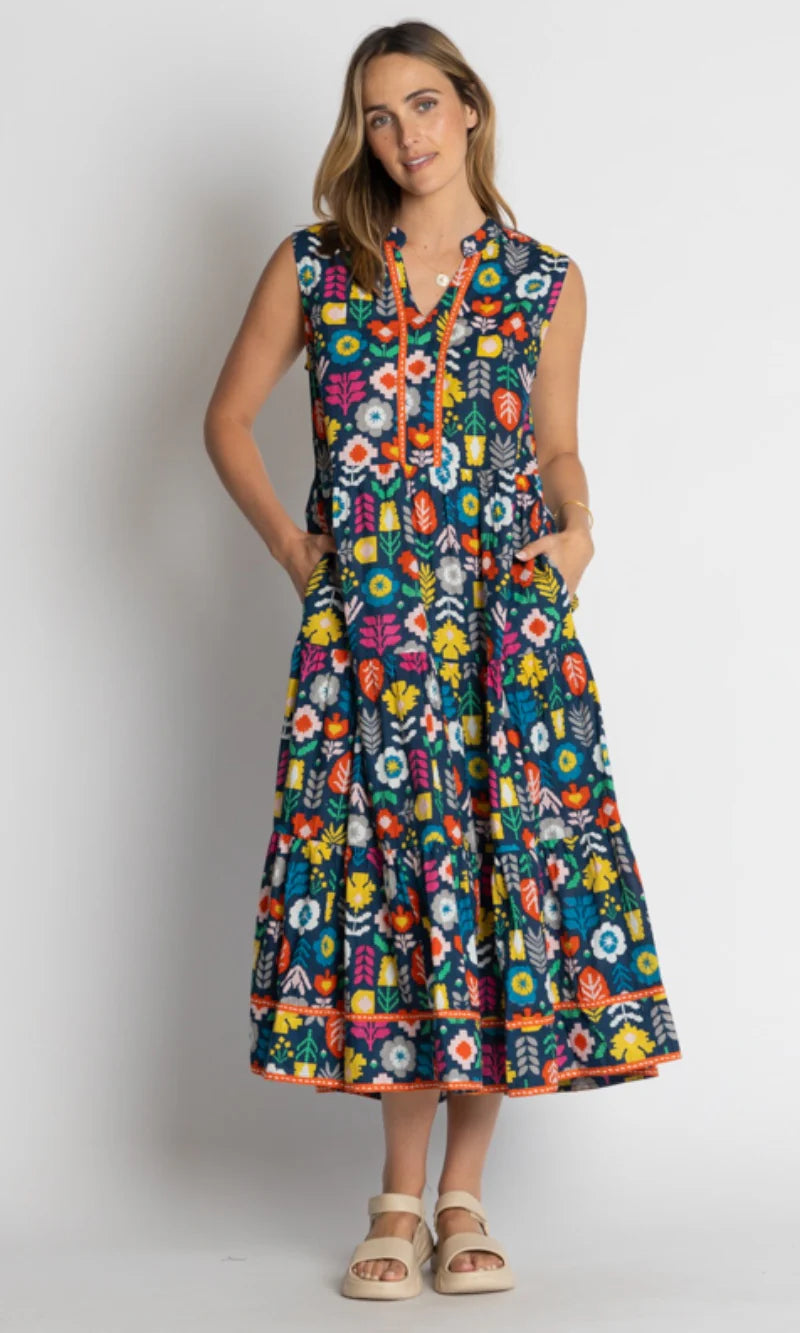 Kalina Midi Dress - Navy