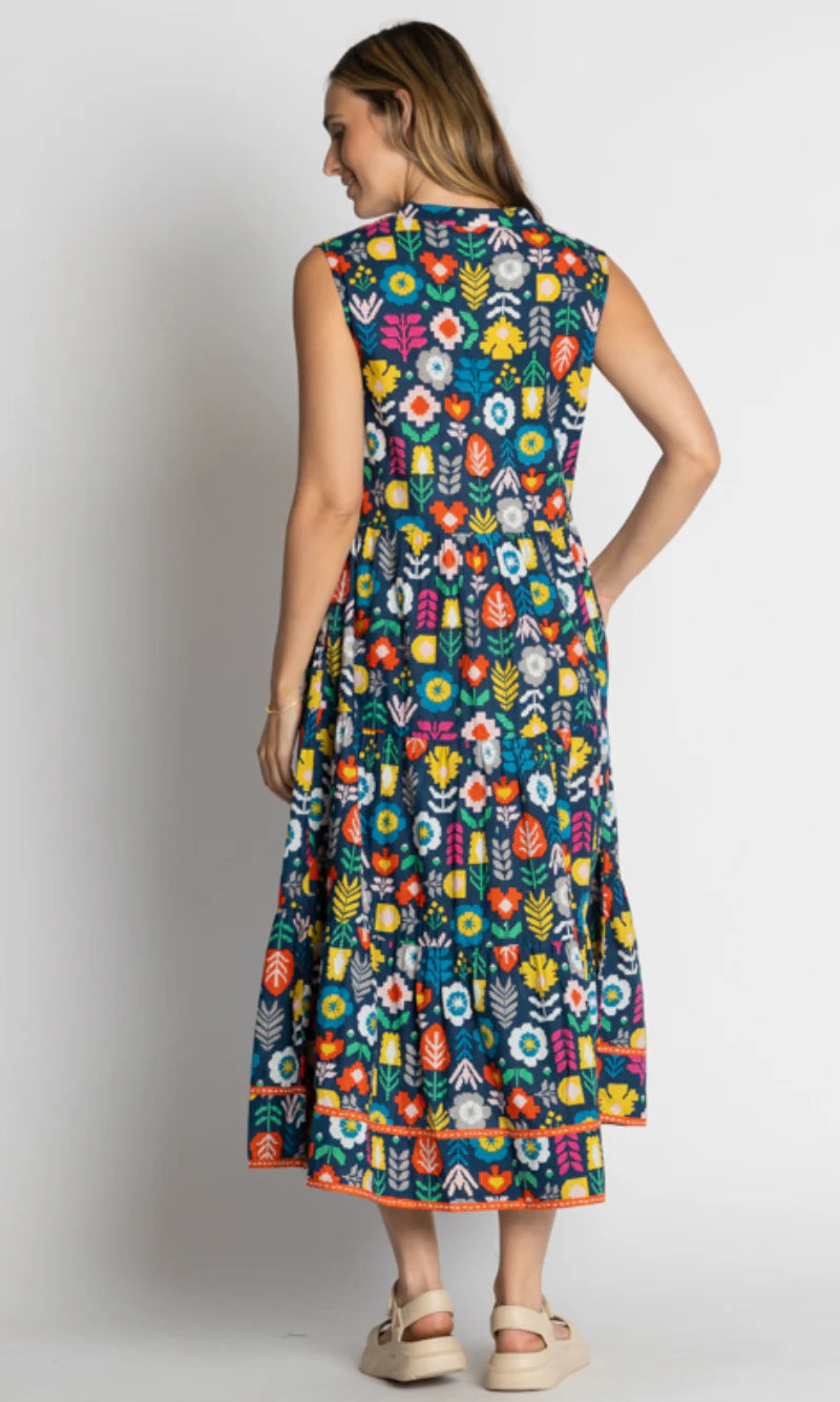 Kalina Midi Dress - Navy