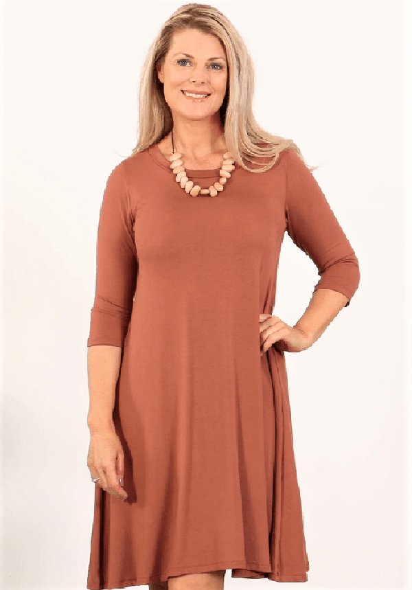 karma east Dress S-M/10-14 Jersey Dress Dusty Rose