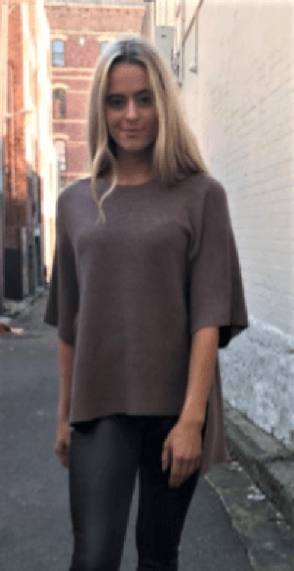 willow tree Knit S/M / Mocha Side split top.