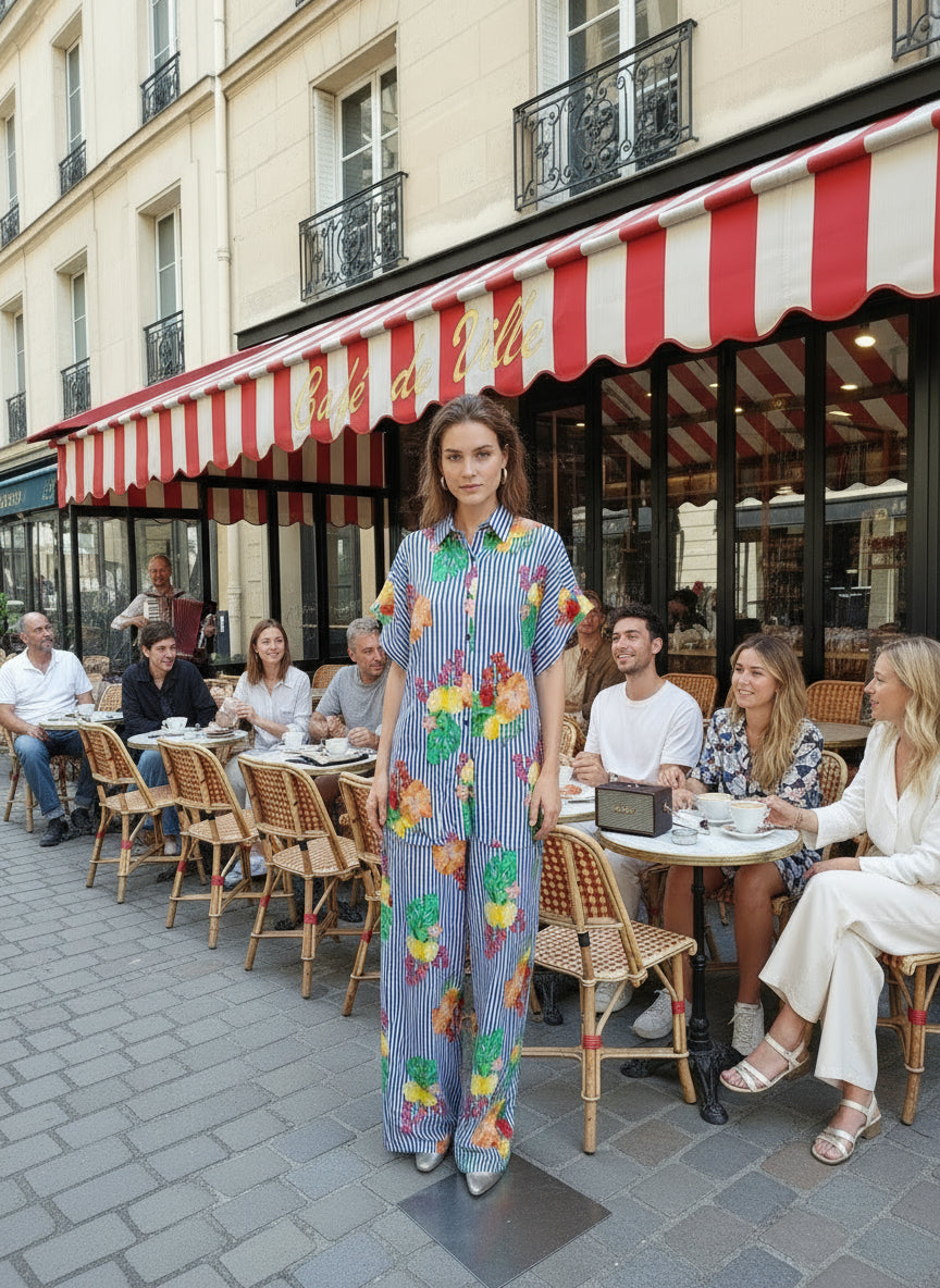 NU Striped shirt Cobalt