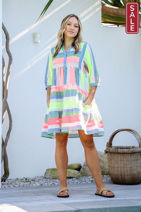 Mediterranean dress Neon multi