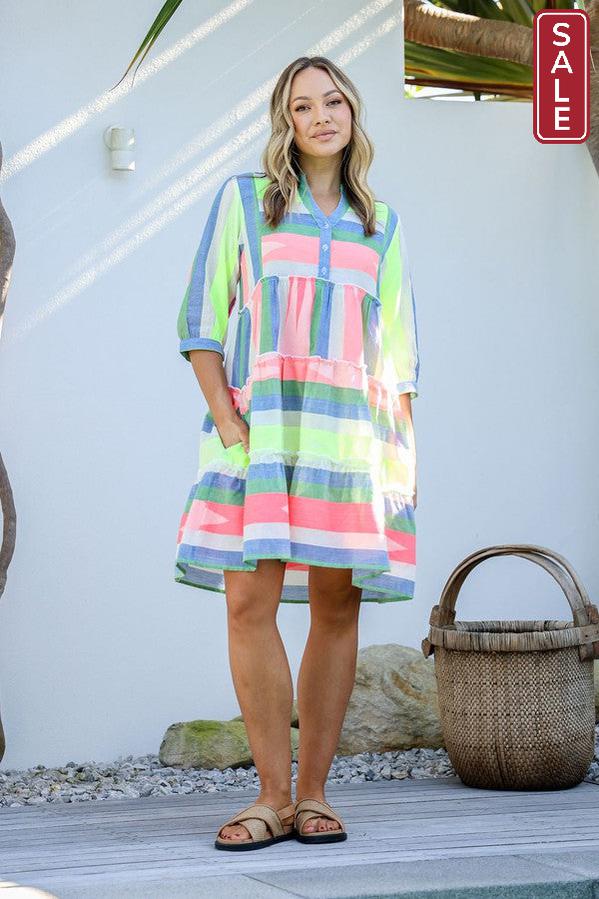 Mediterranean dress Neon multi