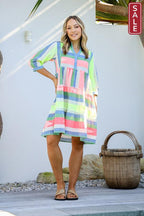 Mediterranean dress Neon multi