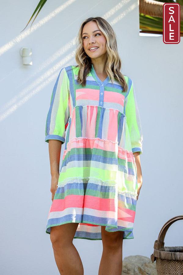 Mediterranean dress Neon multi