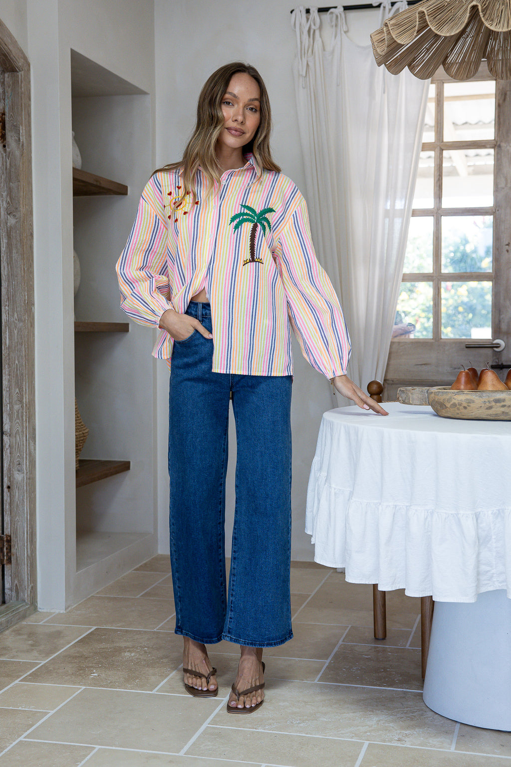 Palm  Striped Shirt