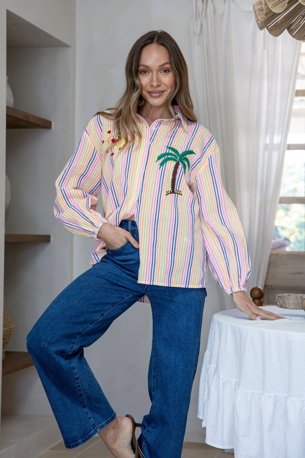Palm  Striped Shirt