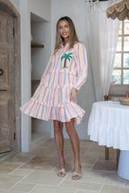 Cr Palm Ruffle Dress