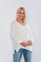 WT Lola Slouchy Knit White