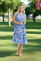 Hayman Blue Sleeveless Boho Dress Blue