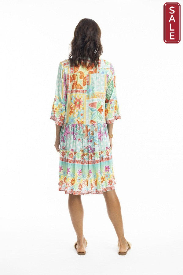 Sandy Layers Frill Sleeve Dress