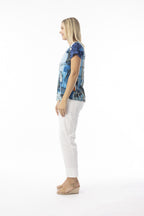 T-shirt contemporary V Tower Blue