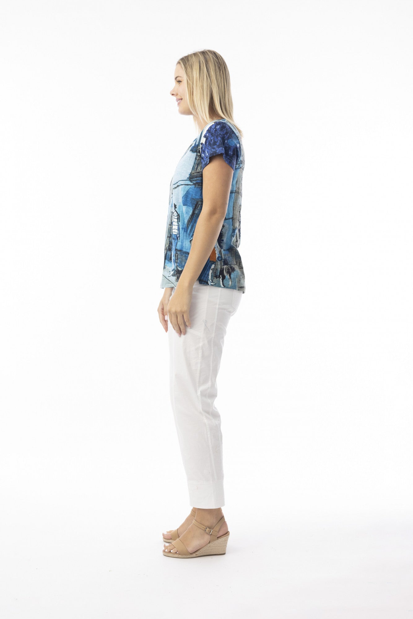 T-shirt contemporary V Tower Blue