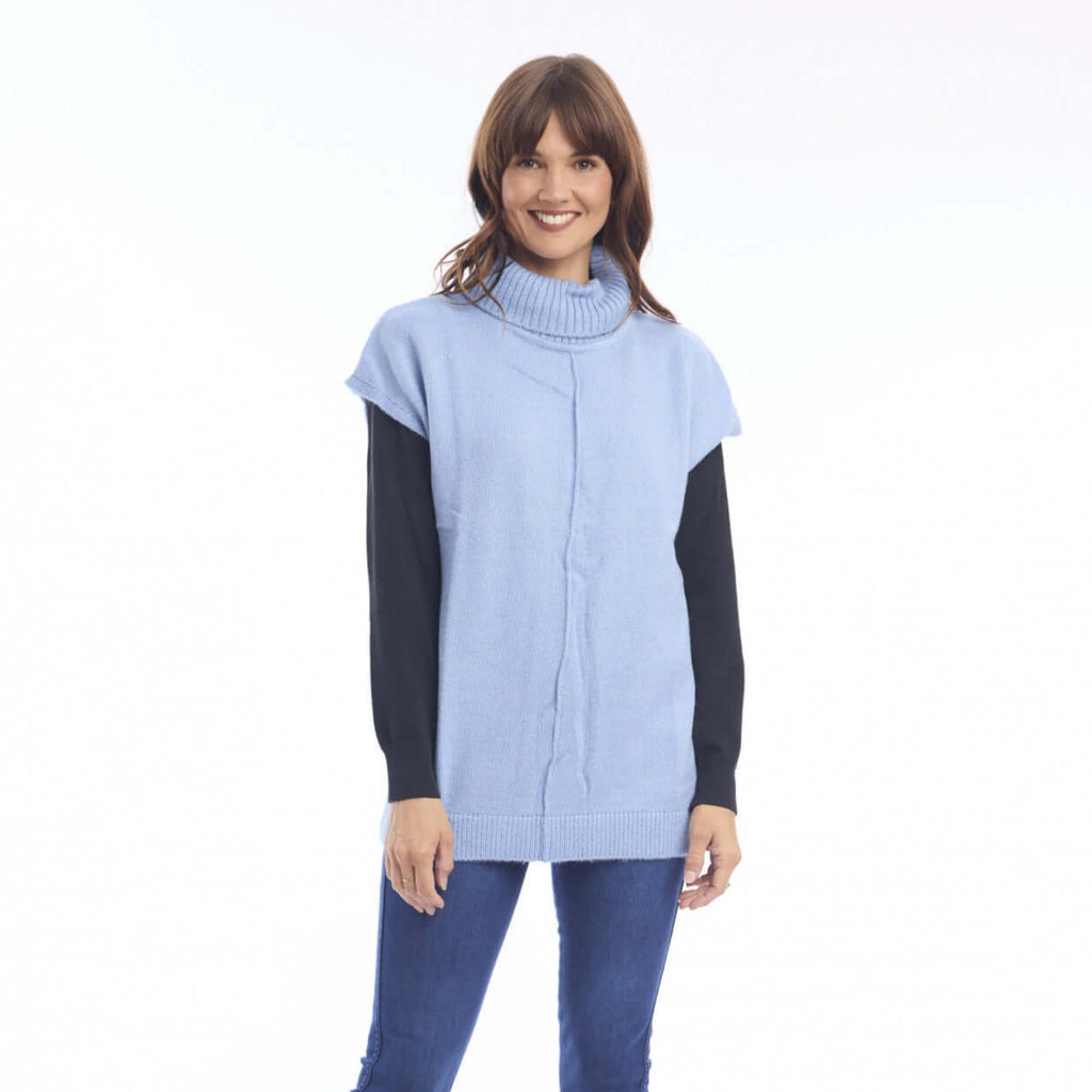 Turtle Neck Knit Top Orientique