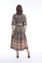 Block Dress Maxi Tie Waist escape by orientique