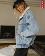 Borg collar Denim Jacket