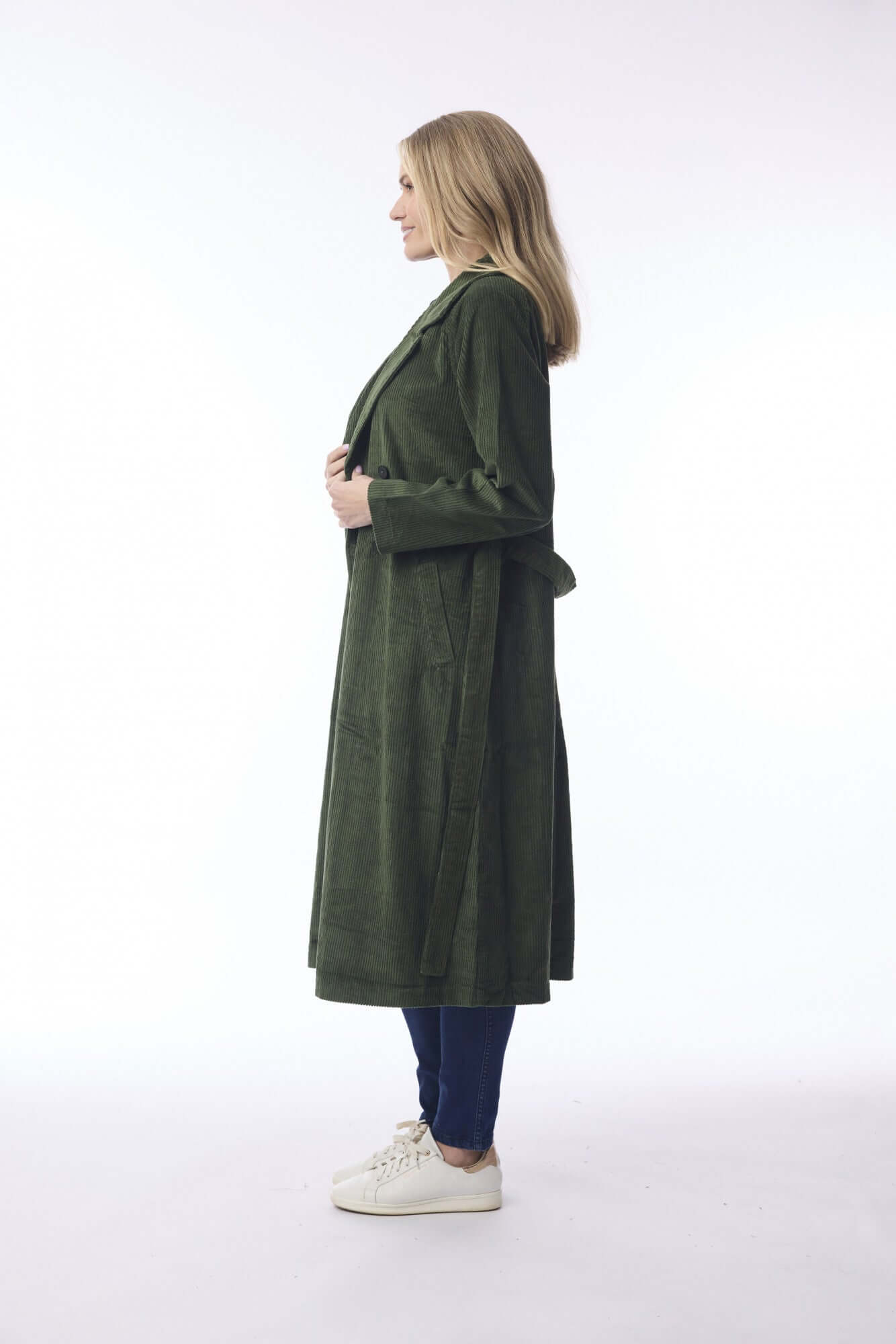 Orientique Cord Trenchcoat-Military Orientique
