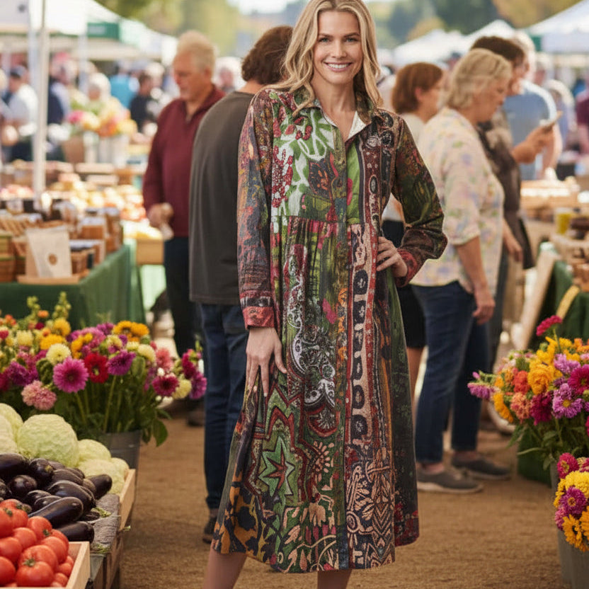 Orientique Vintage  Button-Up Dress Orientique
