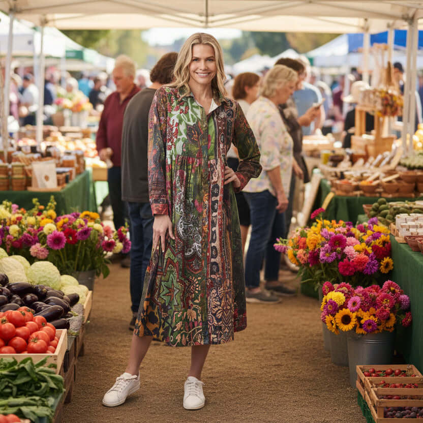 Orientique Vintage  Button-Up Dress Orientique