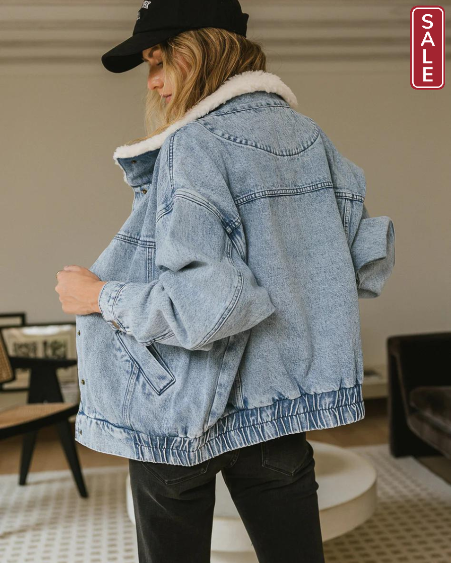 Borg collar Denim Jacket