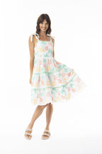 Coral Tie Strap Dress