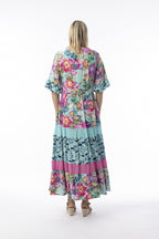 Selaron Dress V Neckline Maxi Layers