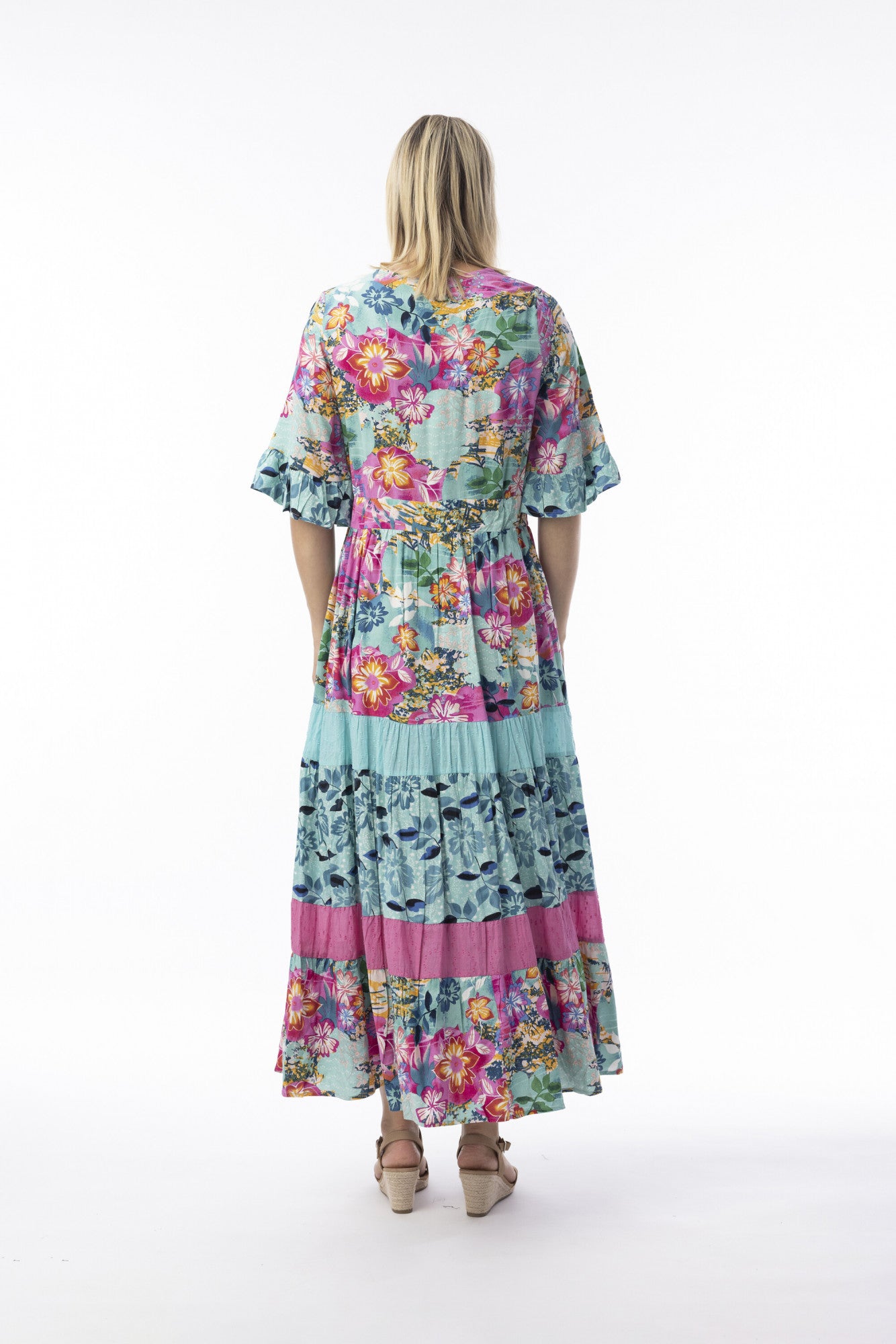 Selaron Dress V Neckline Maxi Layers