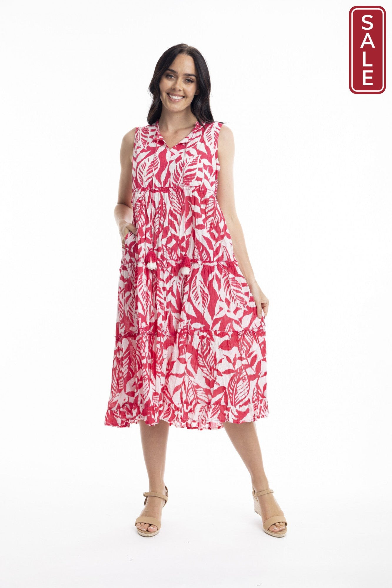 Hayman Sleeveless Boho Dress Pink